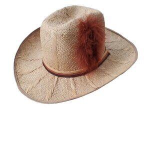 Vintage straw cowboy hat